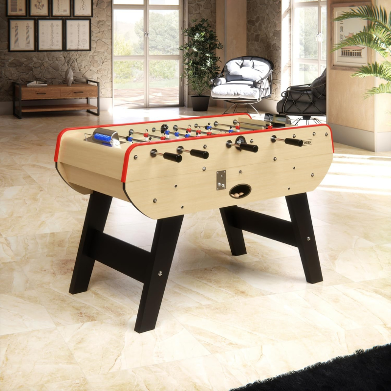 Baby-foot Rétro Bistrot - Table de Jeu avec Accessoires (Balles, Manettes, Scoreurs)